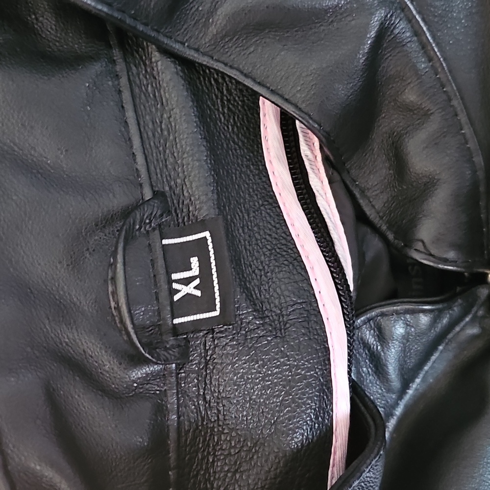 Cycle Leather Jacket XL Pink Gray Black - Picture 2 of 14